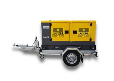 Groupe électrogène sur remorque Atlas Copco QAS 40 mis en location par Locasix