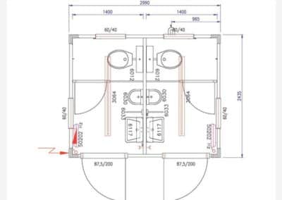 Plan du module sanitaire autonome CS2 CUK2