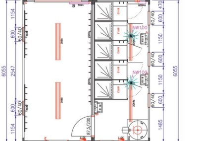 Plan du module de douche VD6 Locasix